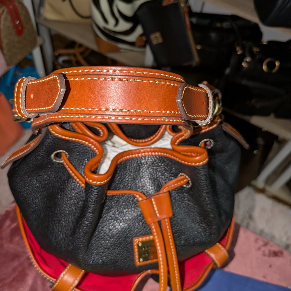 Dooney & Bourke Black and Brown Drawstring Bag - Picture 2 of 16